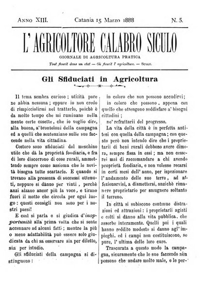 L'agricoltore calabro siculo giornale di agricoltura pratica