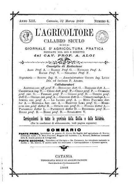 L'agricoltore calabro siculo giornale di agricoltura pratica