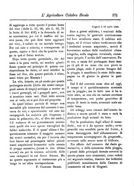 L'agricoltore calabro siculo giornale di agricoltura pratica