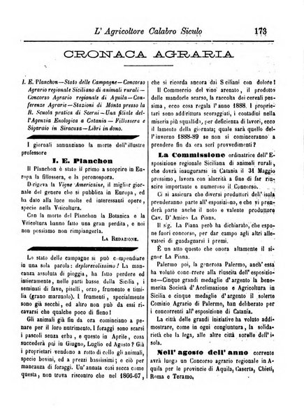 L'agricoltore calabro siculo giornale di agricoltura pratica