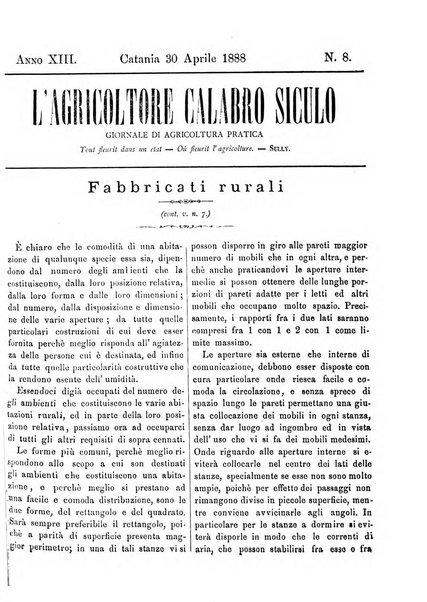 L'agricoltore calabro siculo giornale di agricoltura pratica