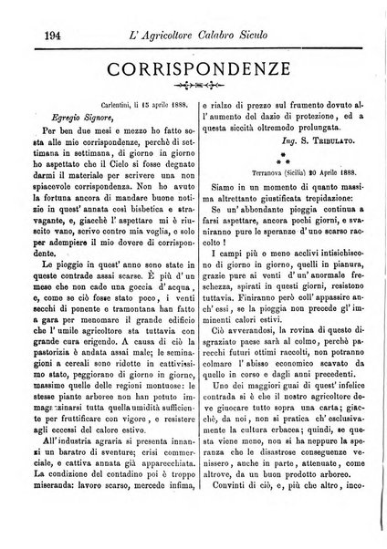 L'agricoltore calabro siculo giornale di agricoltura pratica