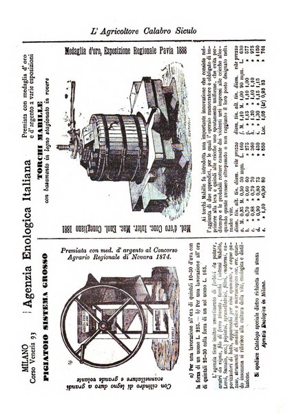 L'agricoltore calabro siculo giornale di agricoltura pratica