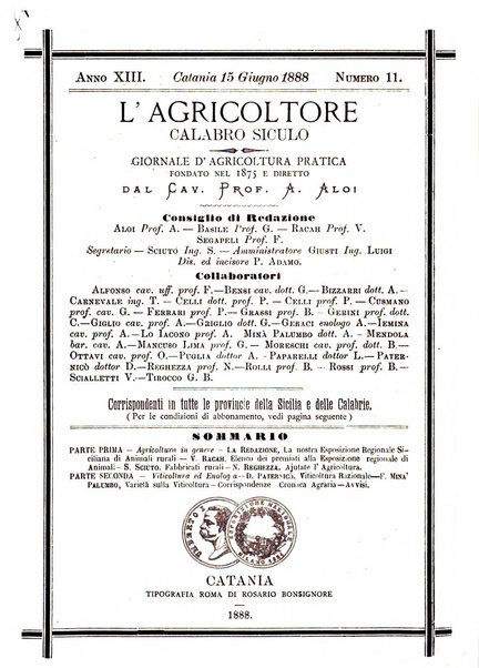 L'agricoltore calabro siculo giornale di agricoltura pratica