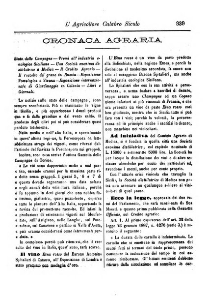 L'agricoltore calabro siculo giornale di agricoltura pratica