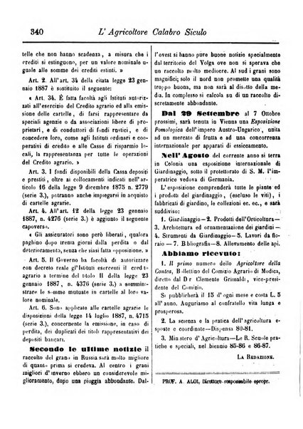 L'agricoltore calabro siculo giornale di agricoltura pratica