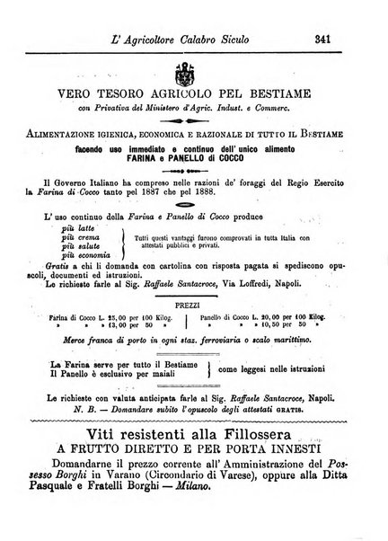 L'agricoltore calabro siculo giornale di agricoltura pratica