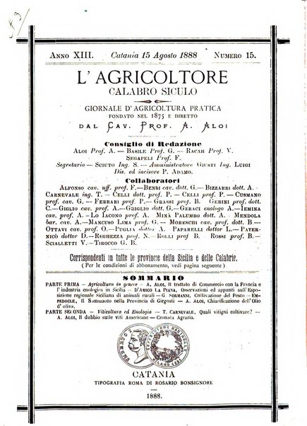 L'agricoltore calabro siculo giornale di agricoltura pratica