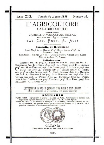 L'agricoltore calabro siculo giornale di agricoltura pratica