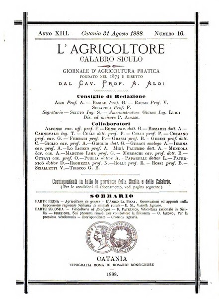 L'agricoltore calabro siculo giornale di agricoltura pratica