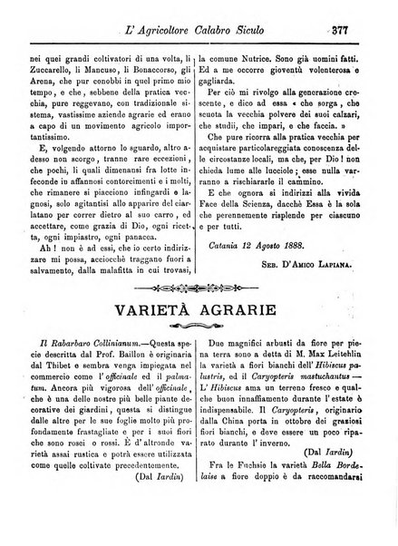 L'agricoltore calabro siculo giornale di agricoltura pratica