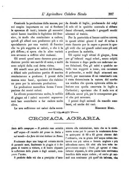 L'agricoltore calabro siculo giornale di agricoltura pratica