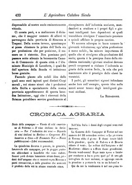 L'agricoltore calabro siculo giornale di agricoltura pratica