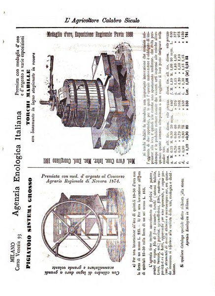 L'agricoltore calabro siculo giornale di agricoltura pratica