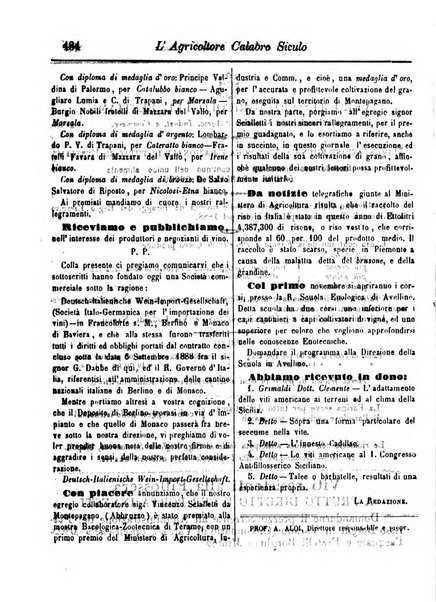 L'agricoltore calabro siculo giornale di agricoltura pratica