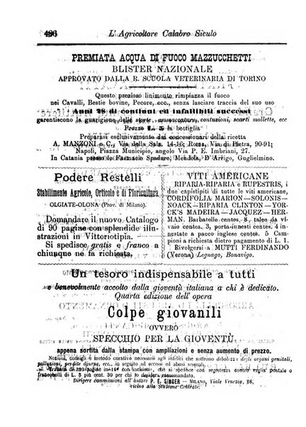 L'agricoltore calabro siculo giornale di agricoltura pratica