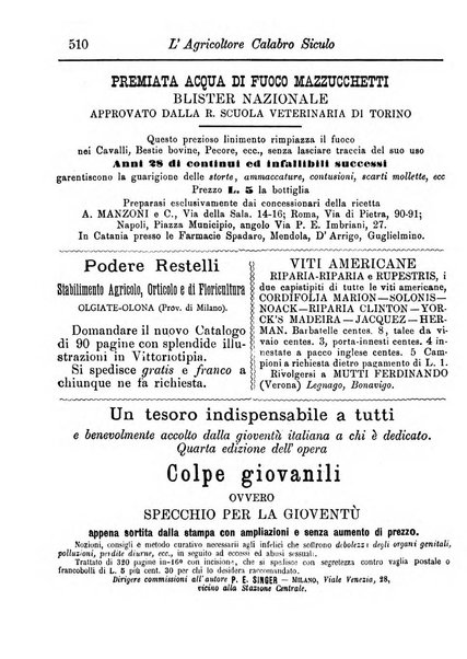 L'agricoltore calabro siculo giornale di agricoltura pratica