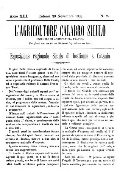 L'agricoltore calabro siculo giornale di agricoltura pratica