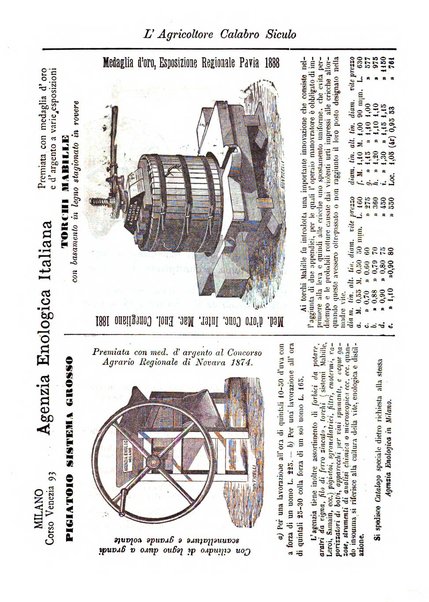 L'agricoltore calabro siculo giornale di agricoltura pratica