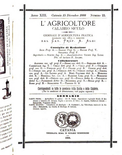 L'agricoltore calabro siculo giornale di agricoltura pratica