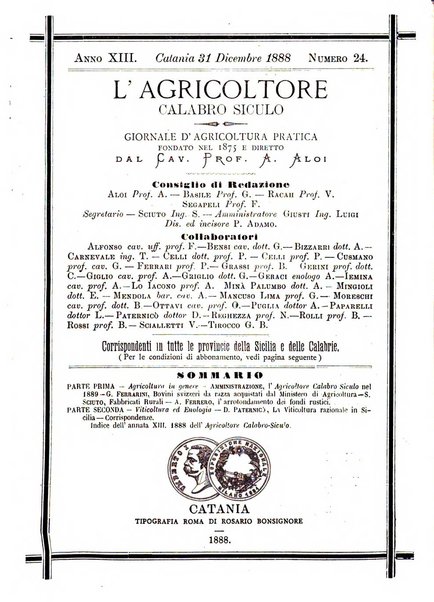 L'agricoltore calabro siculo giornale di agricoltura pratica