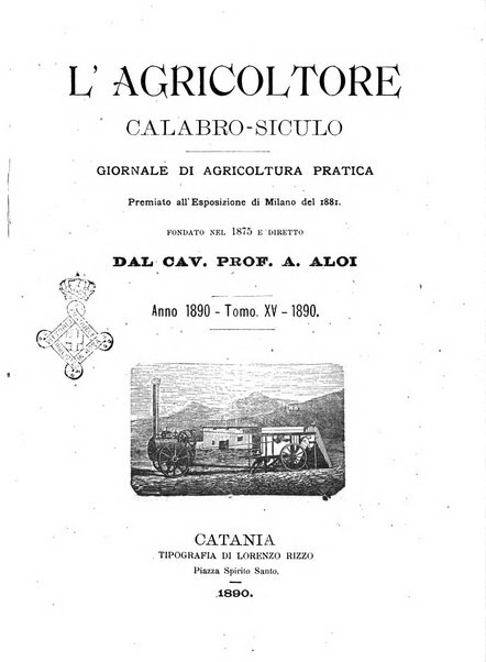 L'agricoltore calabro siculo giornale di agricoltura pratica