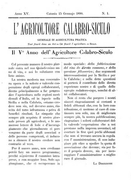 L'agricoltore calabro siculo giornale di agricoltura pratica