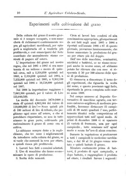 L'agricoltore calabro siculo giornale di agricoltura pratica