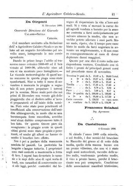 L'agricoltore calabro siculo giornale di agricoltura pratica