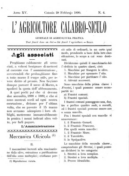 L'agricoltore calabro siculo giornale di agricoltura pratica