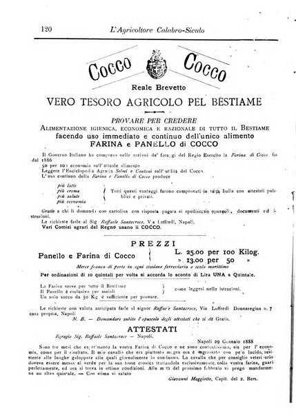 L'agricoltore calabro siculo giornale di agricoltura pratica