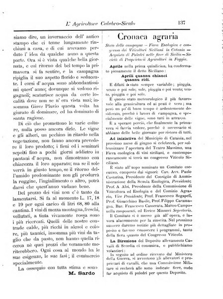 L'agricoltore calabro siculo giornale di agricoltura pratica