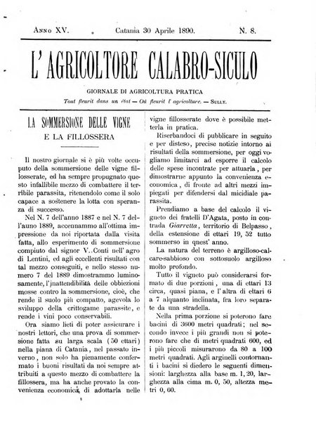 L'agricoltore calabro siculo giornale di agricoltura pratica