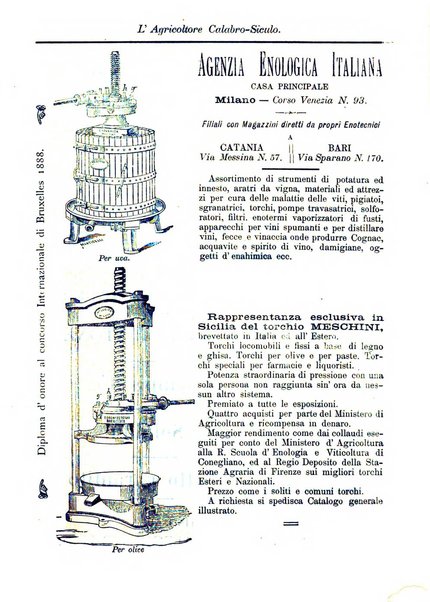 L'agricoltore calabro siculo giornale di agricoltura pratica