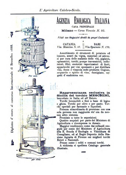 L'agricoltore calabro siculo giornale di agricoltura pratica