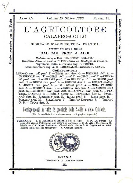 L'agricoltore calabro siculo giornale di agricoltura pratica