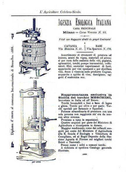 L'agricoltore calabro siculo giornale di agricoltura pratica