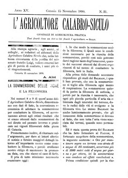 L'agricoltore calabro siculo giornale di agricoltura pratica