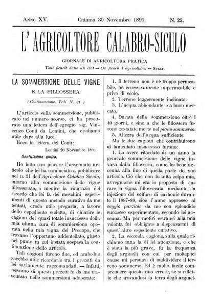 L'agricoltore calabro siculo giornale di agricoltura pratica