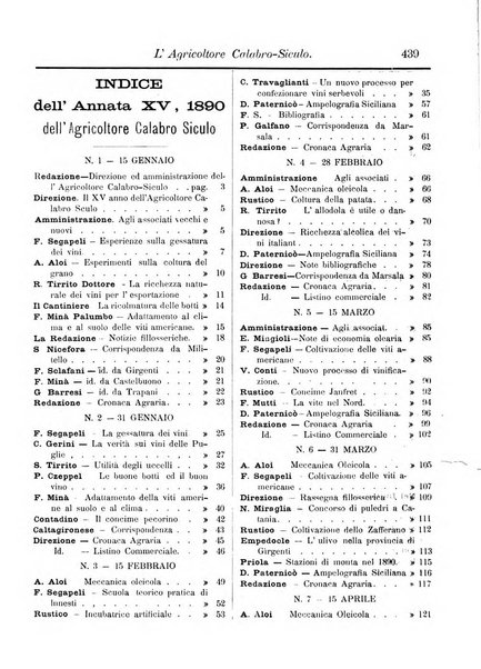 L'agricoltore calabro siculo giornale di agricoltura pratica