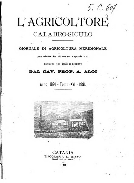 L'agricoltore calabro siculo giornale di agricoltura pratica