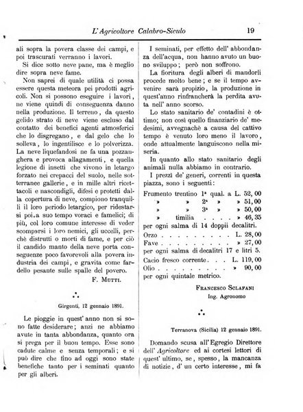 L'agricoltore calabro siculo giornale di agricoltura pratica