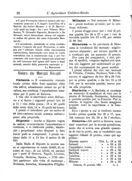 L'agricoltore calabro siculo giornale di agricoltura pratica