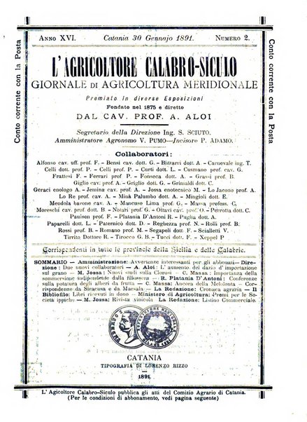 L'agricoltore calabro siculo giornale di agricoltura pratica