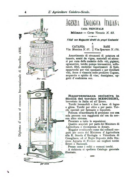 L'agricoltore calabro siculo giornale di agricoltura pratica