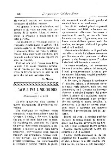 L'agricoltore calabro siculo giornale di agricoltura pratica