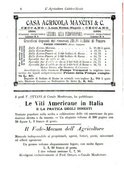 L'agricoltore calabro siculo giornale di agricoltura pratica