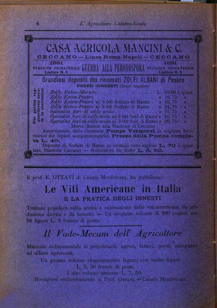 L'agricoltore calabro siculo giornale di agricoltura pratica