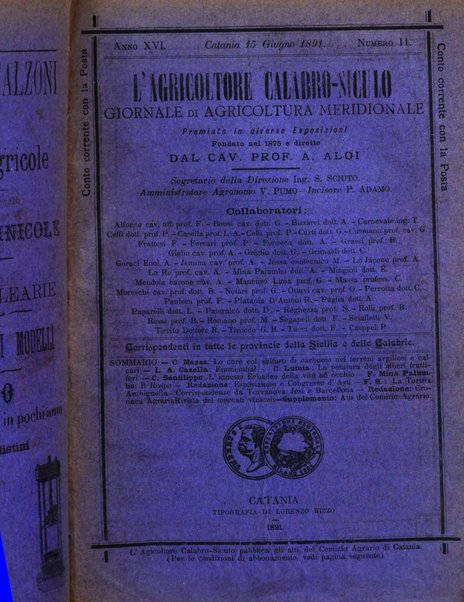 L'agricoltore calabro siculo giornale di agricoltura pratica