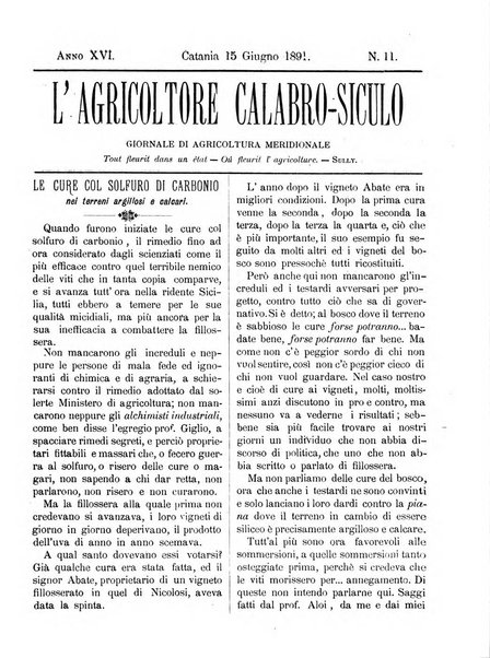 L'agricoltore calabro siculo giornale di agricoltura pratica